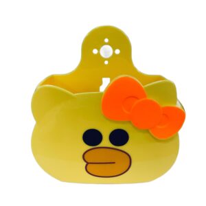 Wall Mounted Toothbrush Holder for Kids, Self Adhesive Toothbrush Storage Organizer, Multifuntional Electric Toothbrush Toothpaste Holder for Bathroom (Yellow)