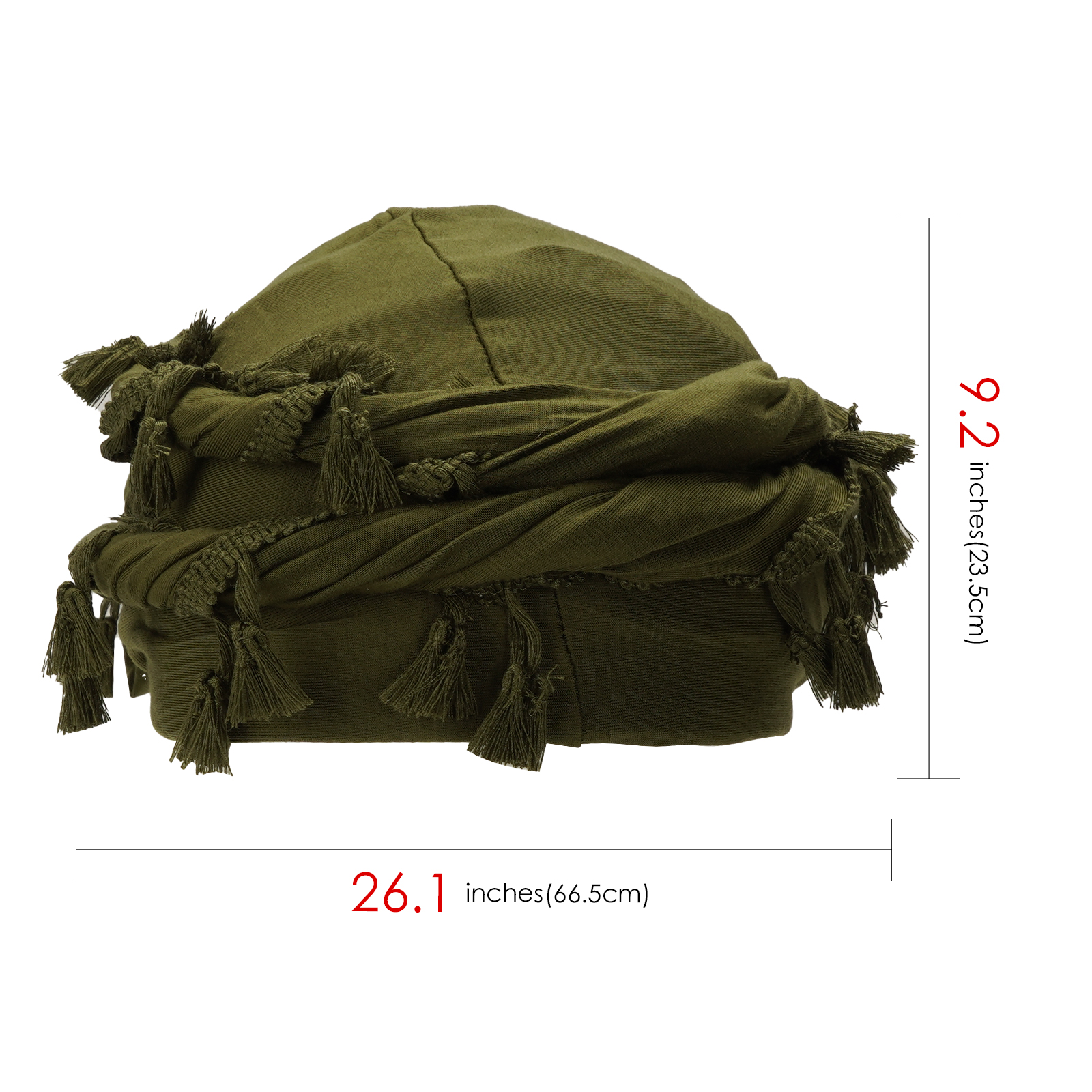 Cotton Durag Satin Lined Halo Turban Wraps, Unique Design Turban for Men & Women, Tassel Beanie for Causal Life (Green) - Image 5