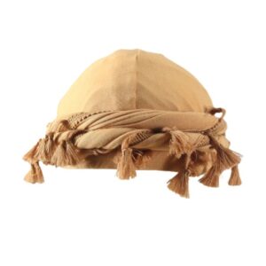 Cotton Durag Satin Lined Halo Turban Wraps, Unique Design Turban for Men & Women, Tassel Beanie for Causal Life (Yellow)