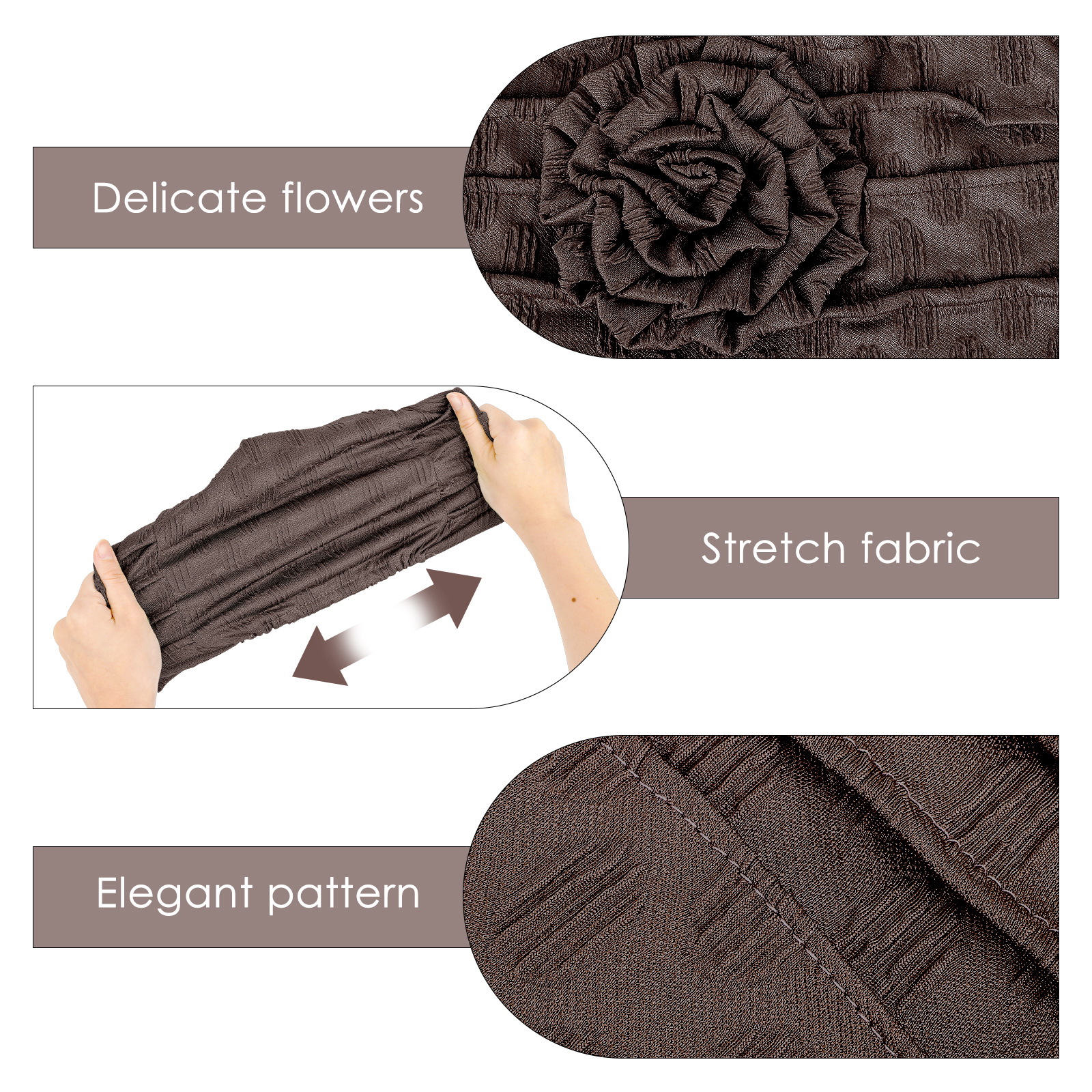 Stretch Turban Hats for Women, Beanie Headscarf Elastic Hats, Fashion Flower Knot Pre Tied Head Cap for Keep Hair Style Cap, Sleep Hat (Brown) - Image 5