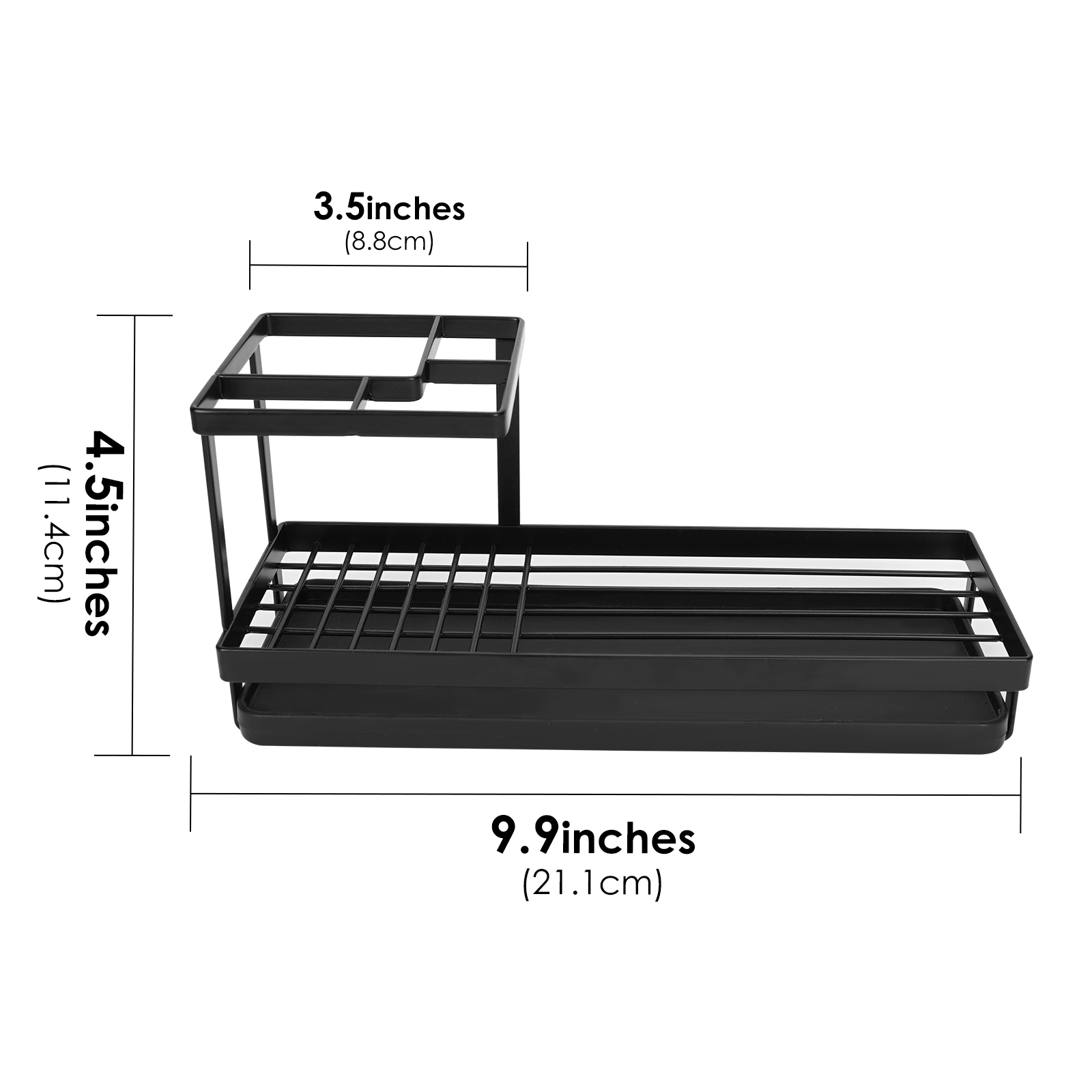 Toothbrush Holders for Bathroom Countertop, Metal Desk Organizer with 4 Slots for Electric Toothbrush/Toothpaste Storage, Toothbrush Holder with Drainage Device for Bathroom Use (Black) - Image 5