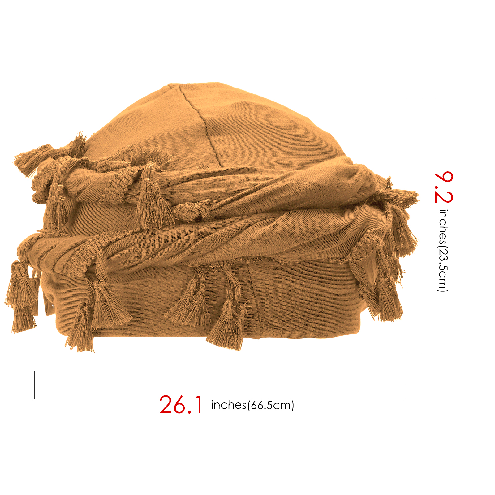 Cotton Durag Satin Lined Halo Turban Wraps, Unique Design Turban for Men & Women, Tassel Beanie for Causal Life (Yellow) - Image 6