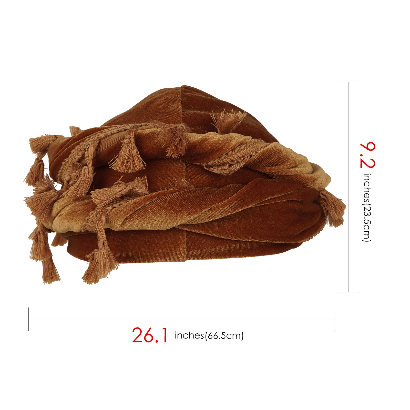 Velvet Durag Satin Lined Halo Turban Wraps, Unique Design Turban for Men & Women, Tassel Beanie for Causal Life (Yellow) - Image 4