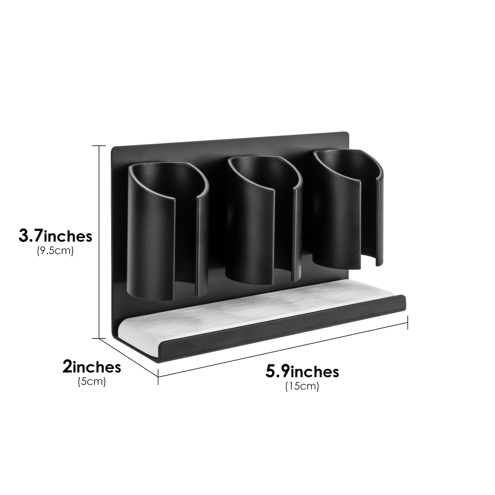 Electric Toothbrush Holders for Bathrooms Wall Mounted, 3 Slots Adhesive Toothbrush Organizer Stand with Diatomite Dish, Compatible with Philips 2100, 4100, 5100, 6100, 6500, 7500 (Black) - Image 3