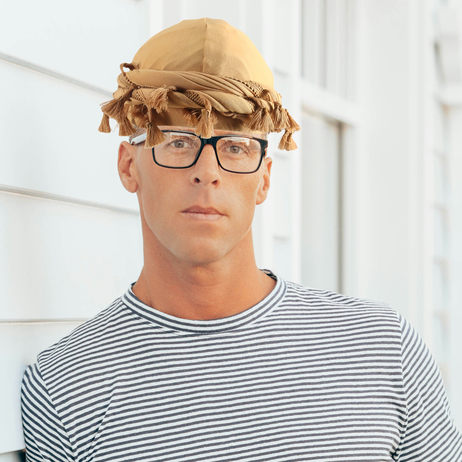 Cotton Durag Satin Lined Halo Turban Wraps, Unique Design Turban for Men & Women, Tassel Beanie for Causal Life (Yellow) - Image 3