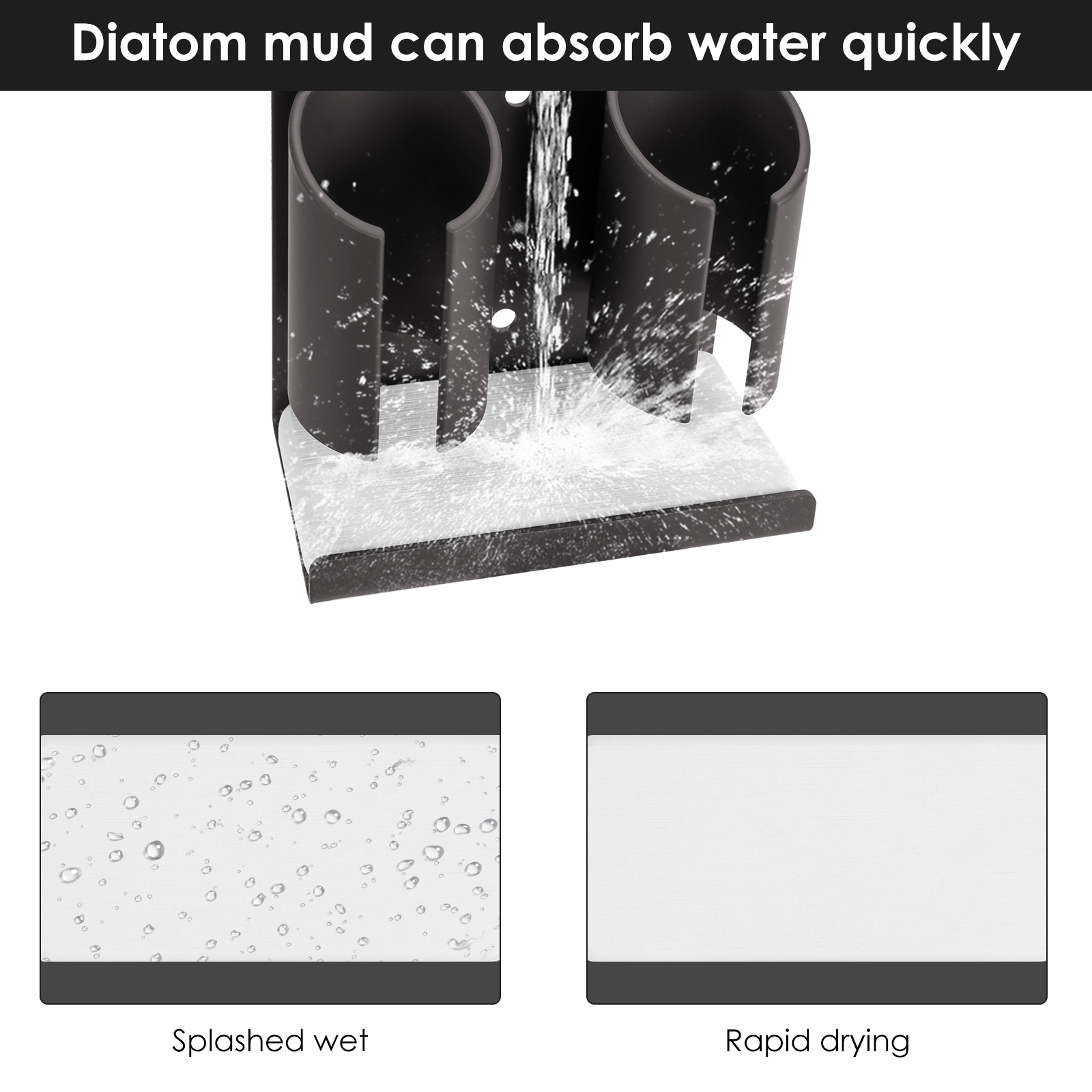 Electric Toothbrush Holders for Bathrooms Wall Mounted, 2 Slots Adhesive Toothbrush Organizer Stand with Diatomite Dish, Compatible with Philips 2100, 4100, 5100, 6100, 6500, 7500 (Grey) - Image 8