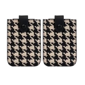 Pack Pull Out Card Organizer for Women, Leather Slim Minimalist Wallet, Hidden Small Card Carrier Wallet (Black)