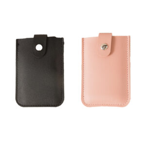 Pack Slim Minimalist Wallet, Vegan Leather Pull-Out Credit Card Holder, Hidden Small Card Wallet for Men and Women (Black & Pink)