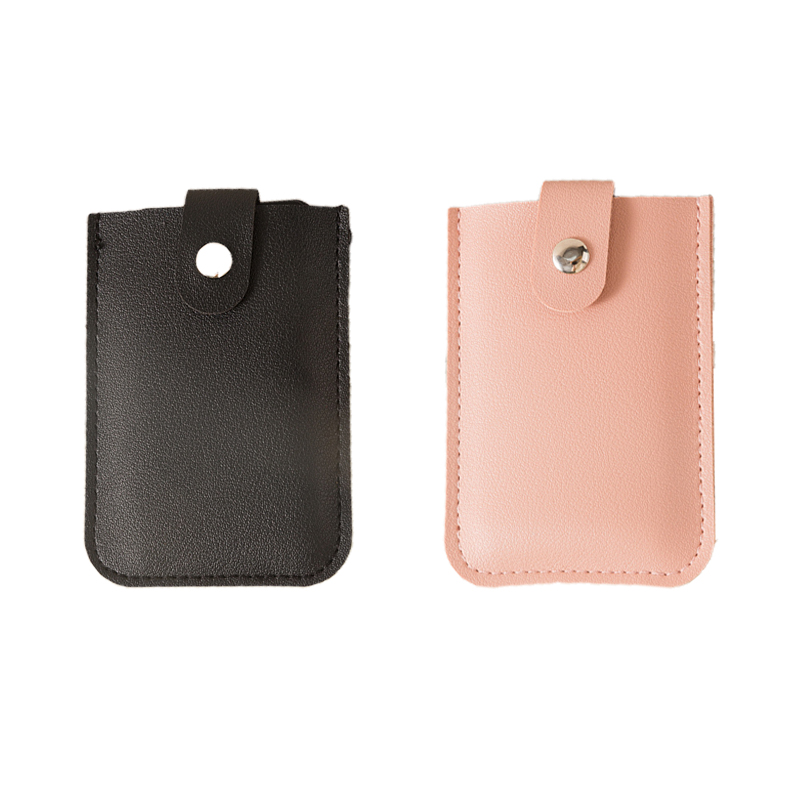 Pack Slim Minimalist Wallet, Vegan Leather Pull-Out Credit Card Holder, Hidden Small Card Wallet for Men and Women (Black & Pink)