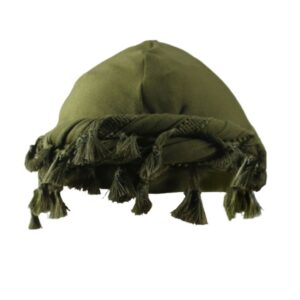 Cotton Durag Satin Lined Halo Turban Wraps, Unique Design Turban for Men & Women, Tassel Beanie for Causal Life (Green)