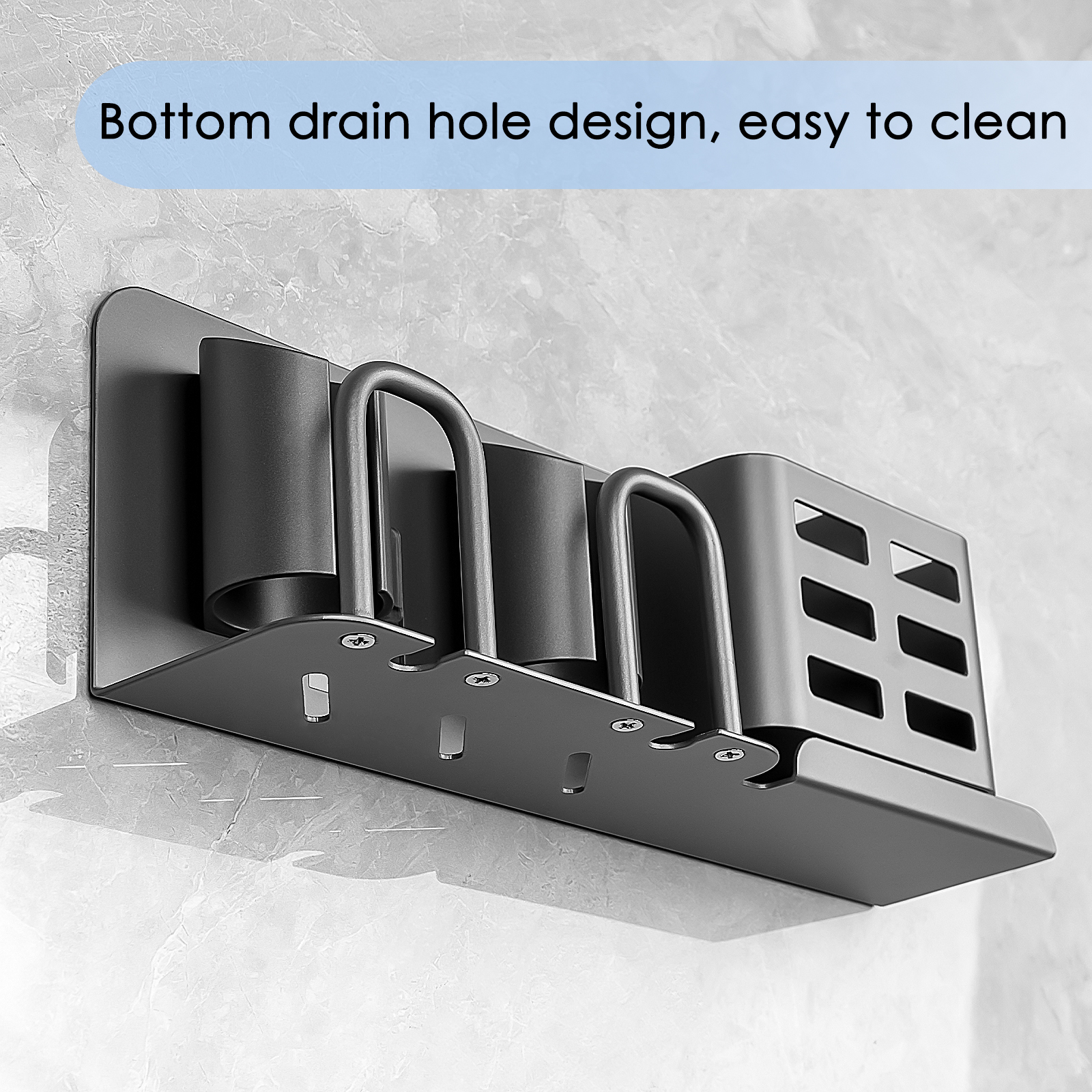 Aluminum Alloy Electric Toothbrush Holders, Wall Mounted Bathroom Organizers and Storage with 2 Slots, Multipurpose Bathroom Accessories Organizer for Toothpaste, Electric Razor (Grey) - Image 22