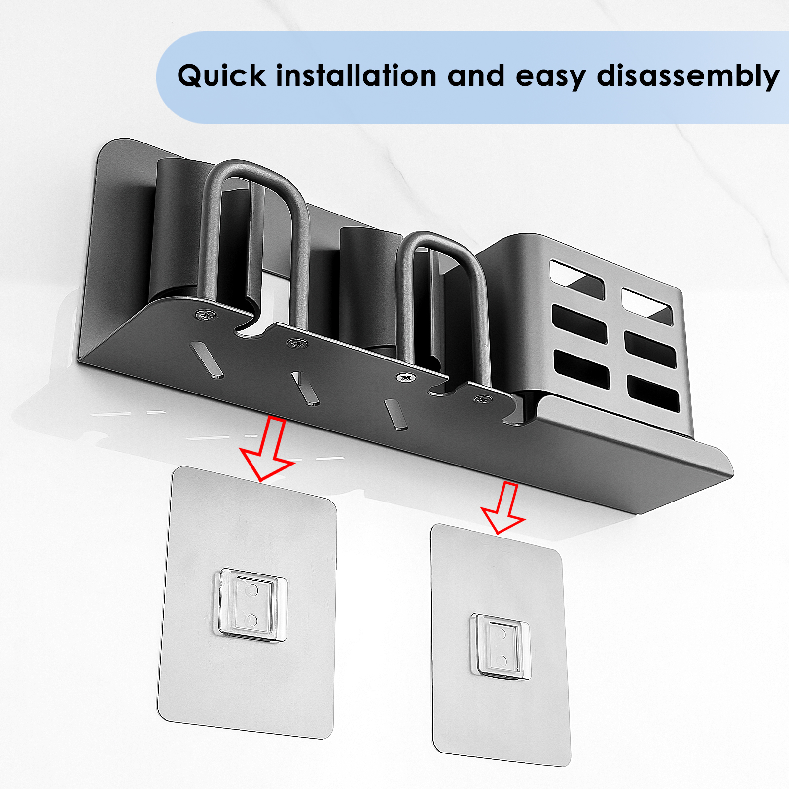 Aluminum Alloy Electric Toothbrush Holders, Wall Mounted Bathroom Organizers and Storage with 2 Slots, Multipurpose Bathroom Accessories Organizer for Toothpaste, Electric Razor (Grey) - Image 16