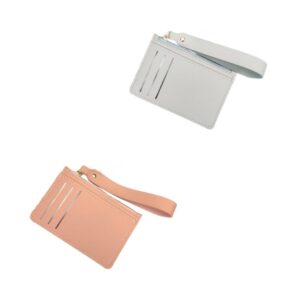 Pack Credit Card Holder Wallet for Women, RFID Blocking Wristlet Zip Slim Minimalist Wallet, Small Leather Wallet Coin Purse (Blue & Pink)