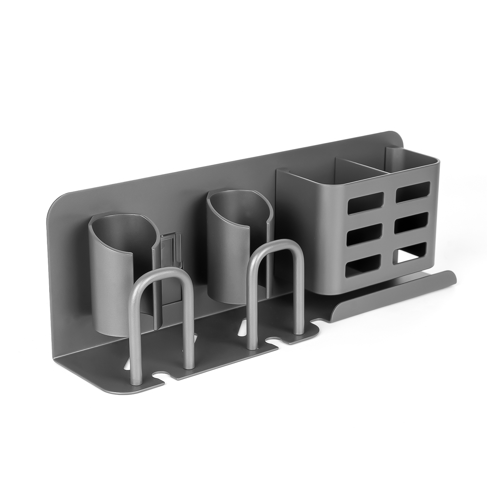 Aluminum Alloy Electric Toothbrush Holders, Wall Mounted Bathroom Organizers and Storage with 2 Slots, Multipurpose Bathroom Accessories Organizer for Toothpaste, Electric Razor (Grey) - Image 30