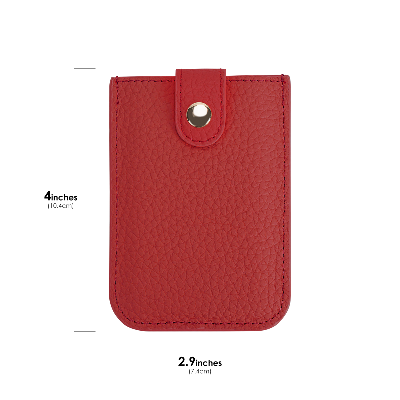 Leather Pull-Out Credit Card Holder, Minimalist Slim Wallet Fit Card & Change Storage, Portable Gift Card Holder for Women (Red) - Image 4