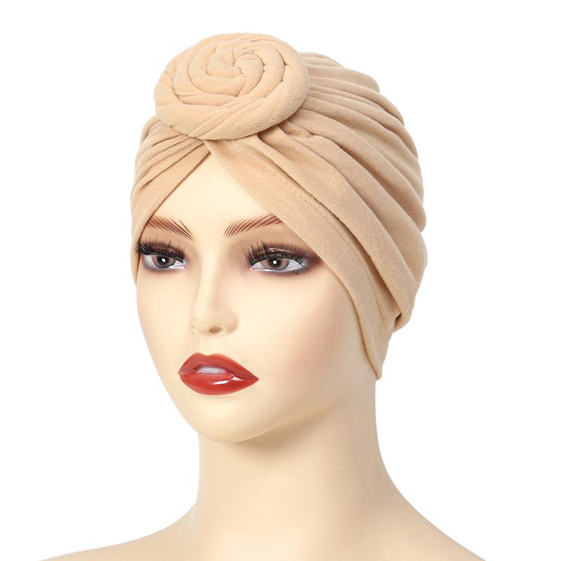 Stretch Turban Hats for Women, Reusable Washable Pre Tied Head Scarves, Soft Breathable Headwraps for Keep Hair Style Cap, Sleep Hat (Beige)