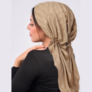 Pre Tied Head Scarves for Women, Stretch Turban Hats with Breathable, Soft Non Slip Headwraps for Keep Hair Style Cap, Sleep Hat (Khaki)