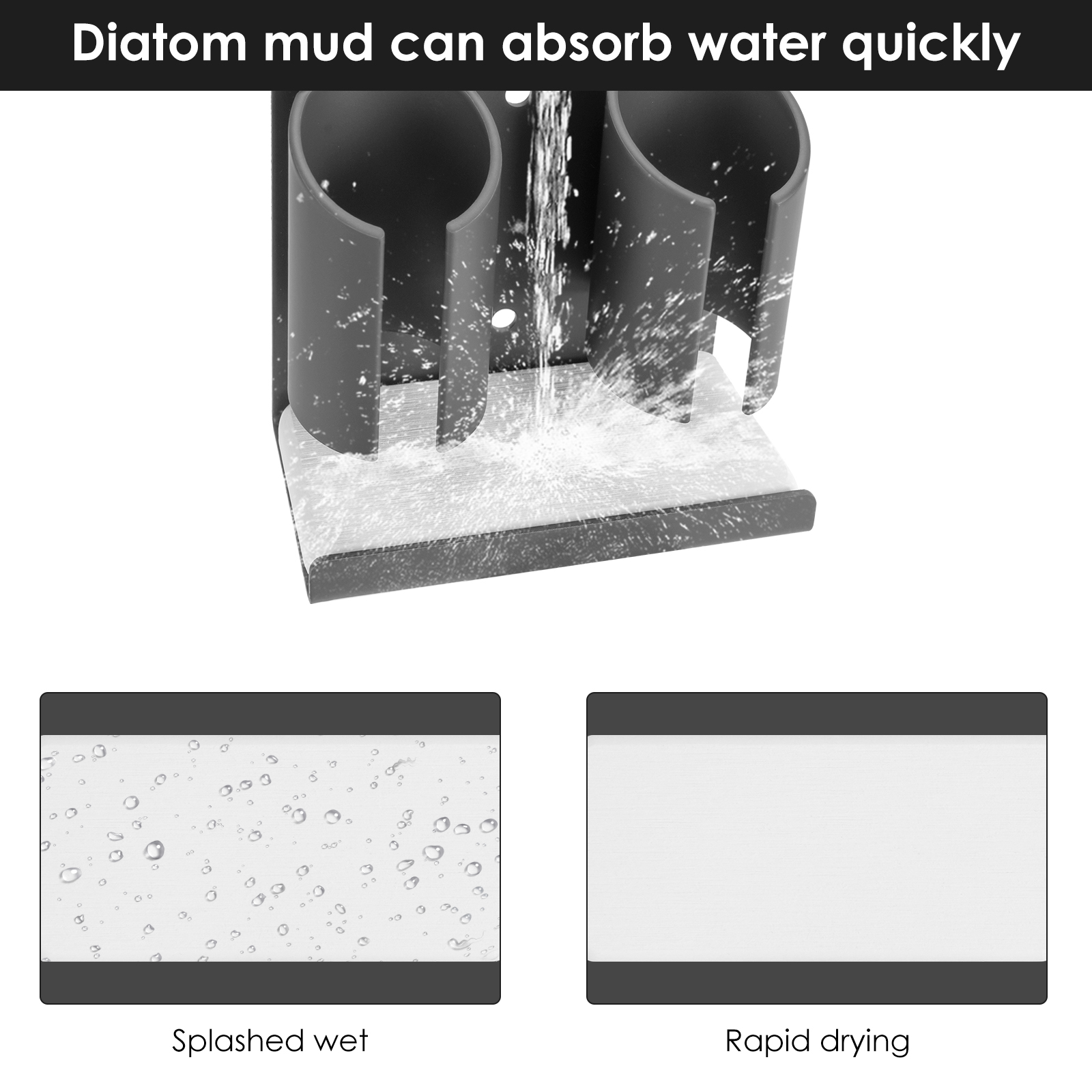 Electric Toothbrush Holders for Bathrooms Wall Mounted, 2 Slots Adhesive Toothbrush Organizer Stand with Diatomite Dish, Compatible with Philips 2100, 4100, 5100, 6100, 6500, 7500 (Grey) - Image 15