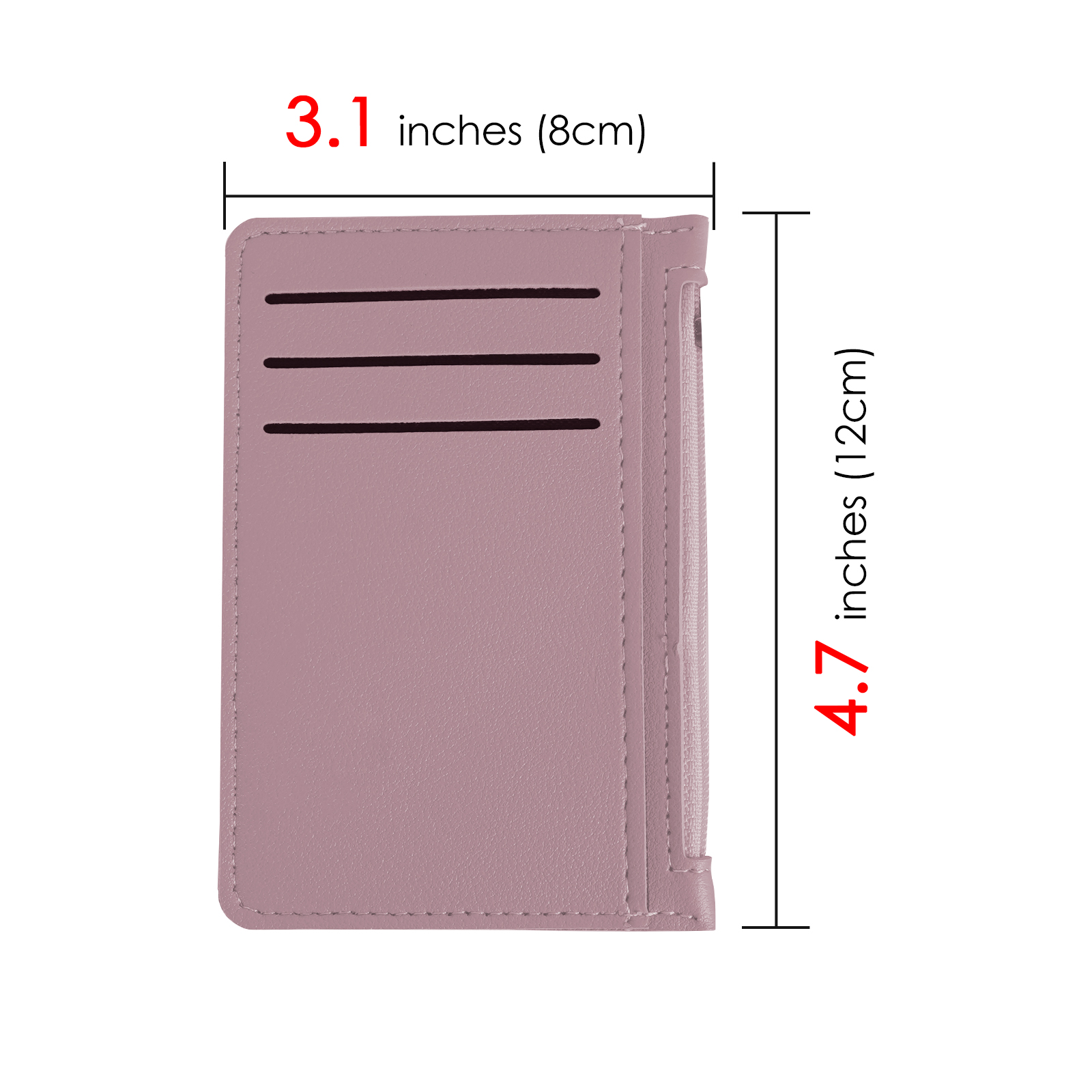 Pack Credit Card Holder Wallet for Women, RFID Blocking Wristlet Zip Slim Minimalist Wallet, Small Leather Wallet Coin Purse (Black, Purple) - Image 6